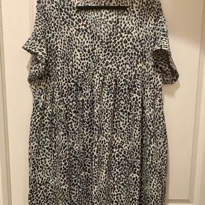 Animal Print V Neck Dress